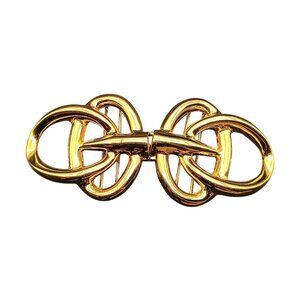 Vintage Dotty Smith Gold-Tone Interlocking Knot Loop Belt Buckle Fashion Accesso